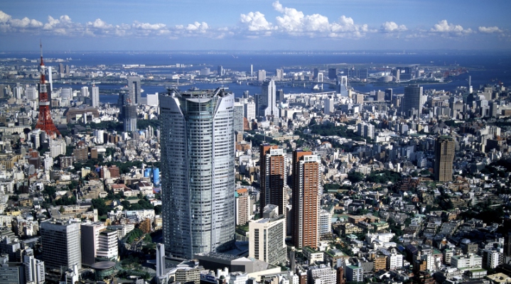 Токио с высоты птичьего полёта днём