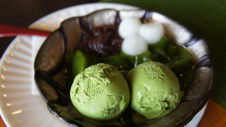 Мороженое с добавлением зелёного чая